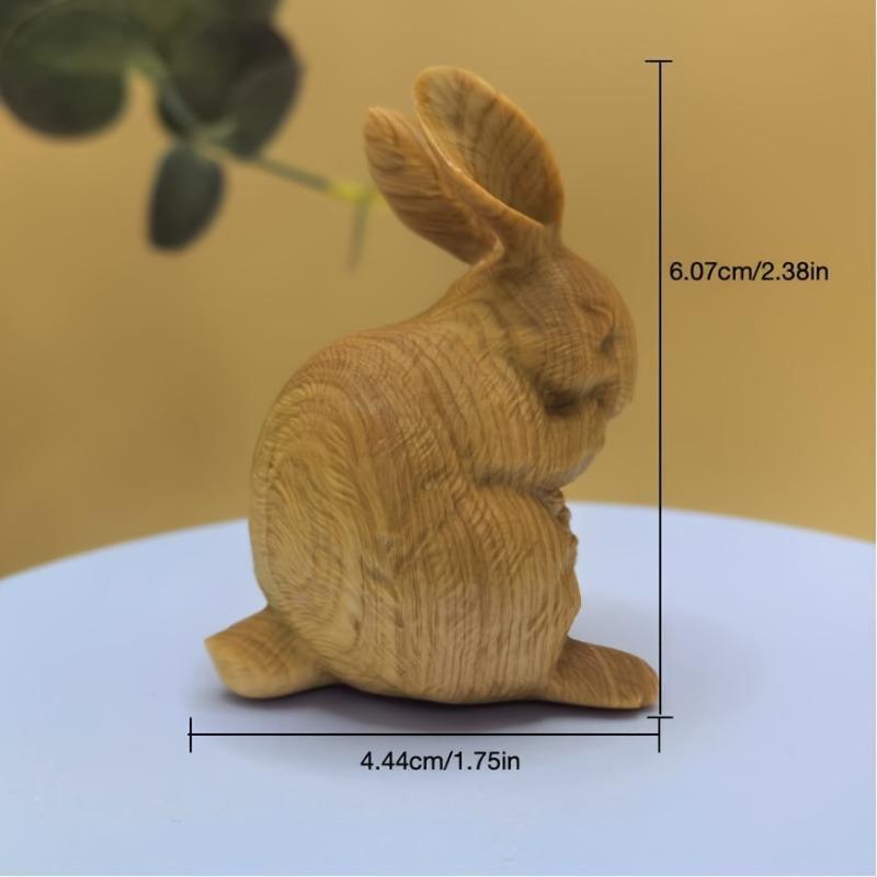 Cute wooden carving Zodiac rabbit tabletop decoration Home decoration student gift for classmates Christmas GIFs