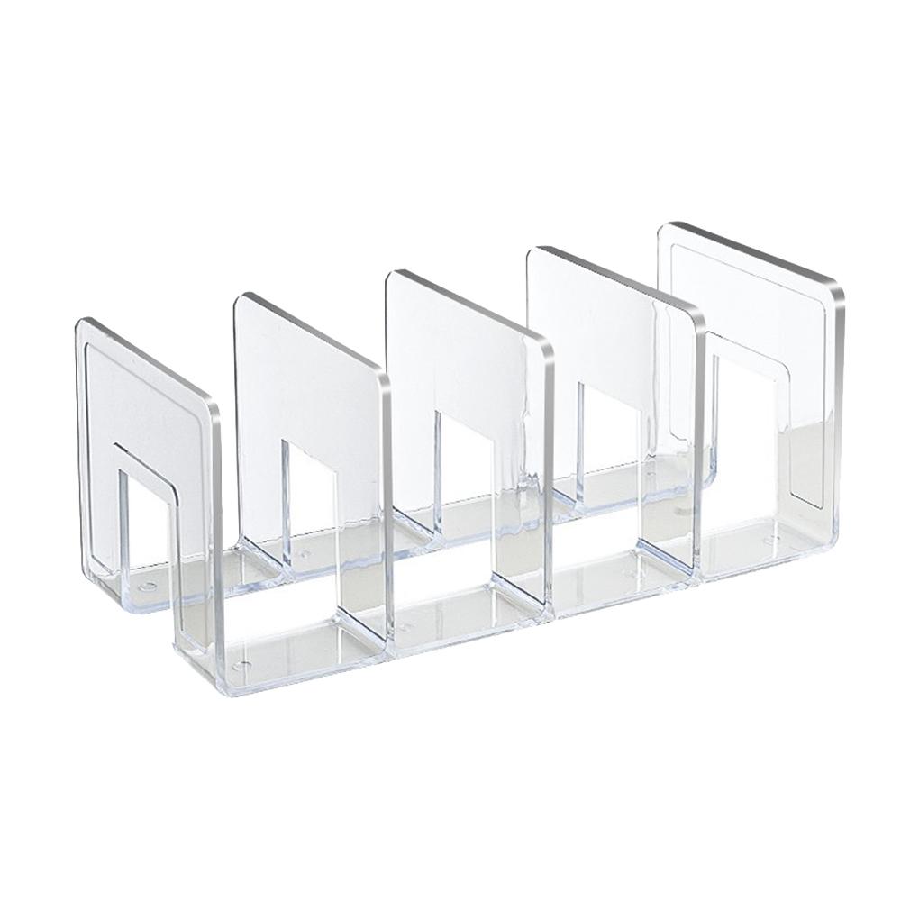 Bookend Portable Transparent Replacement 4 Compartment Organizing Study Dorm Desktop Textbook Bookends Holder Accessories
