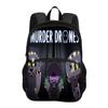 Murder Drone Circular Front Pocket Backpack Versatile Cartoon Large Capacity Boy or Girl School Birthday Best Gift