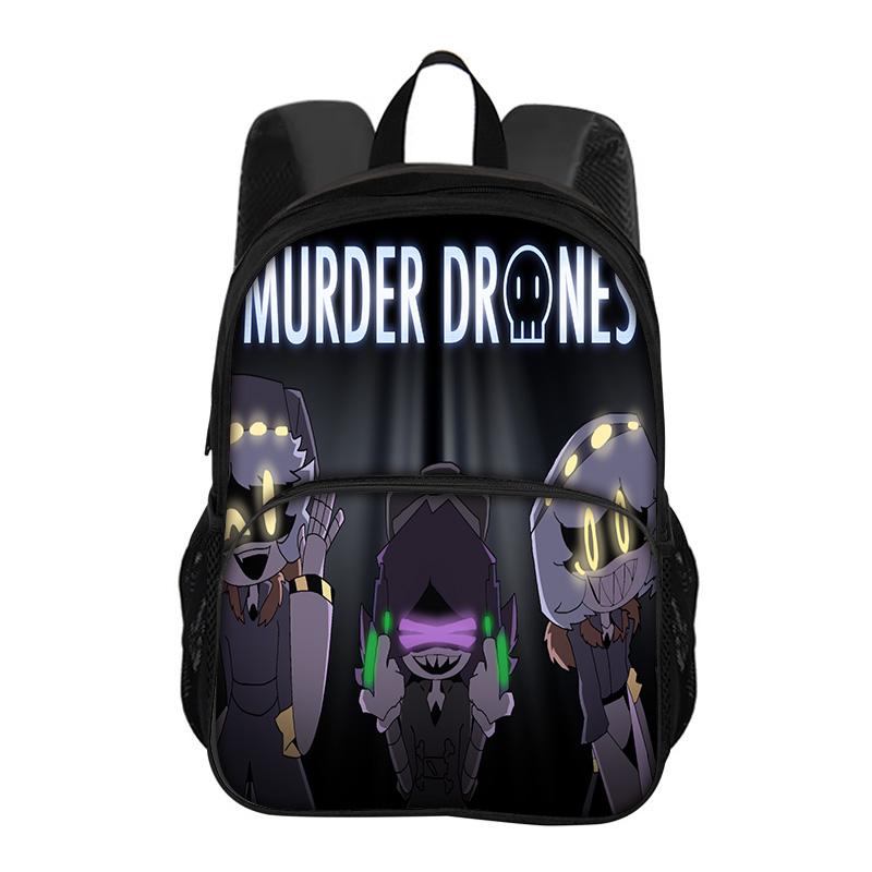 Murder Drone Circular Front Pocket Backpack Versatile Cartoon Large Capacity Boy or Girl School Birthday Best Gift