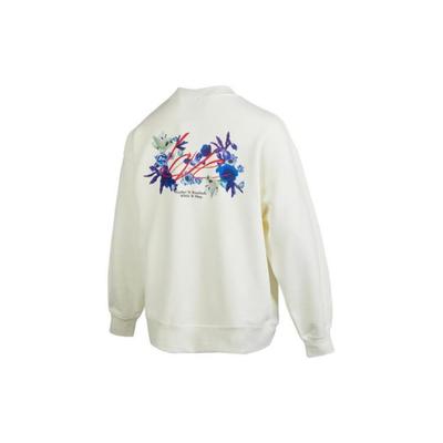 Flug Brief Pflanze Blumenmuster Vintage Sport Besticktes Sweatshirt Damen Sweatshirt Segelweiß FD4803-133