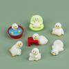 Adorable 7Pcs White Mini Duck Figurines Micro Animal Ornaments for Birthday Gift Home Living Room Decor
