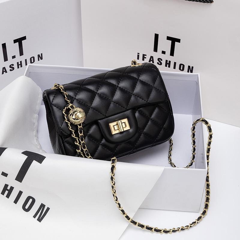 Hva Uen Soft Leather Bag Women's New Summer Fashion Diamond Chain Shoulder Messenger Bag