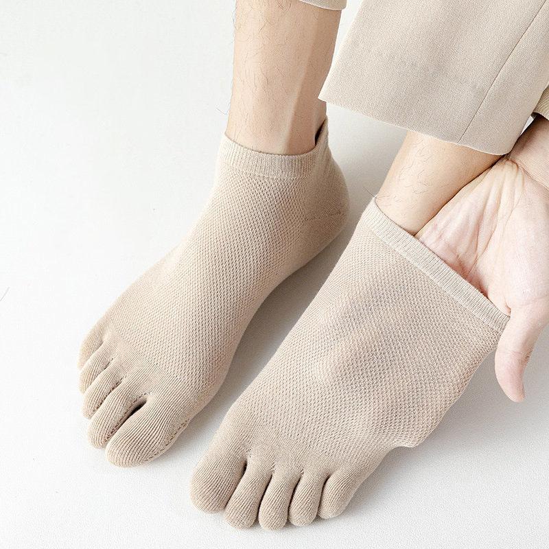 Short Five Finger Socks For Men Spring Summer Thin Sweat-absorbing Ankle Socks Sports Running Split Toe Socks Cotton 5 toe Socks