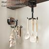 Suction Cup Hook Kitchen Utensil Hanger Under Cabinet Hook 360 Degrees Rotating 6-Claw Folding Hook for Bathroom Bedroom Closet Door Wall