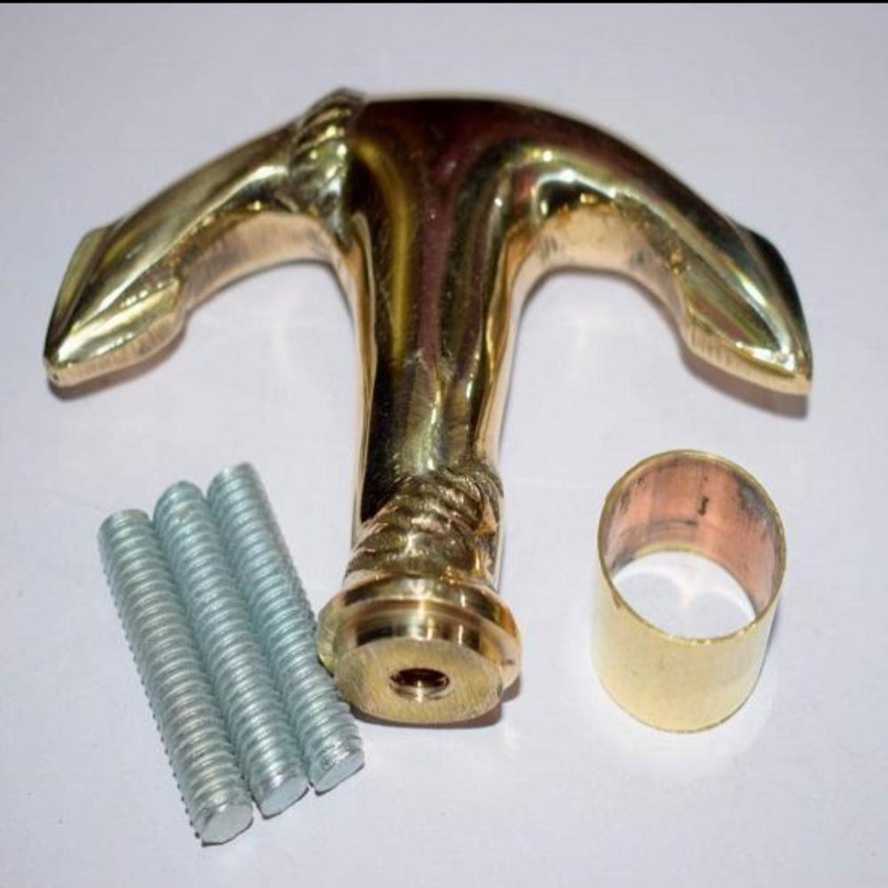 Gehstock mit viktorianischem Ankergriff aus massivem Messing – Antiker Stil, Vintage-Design