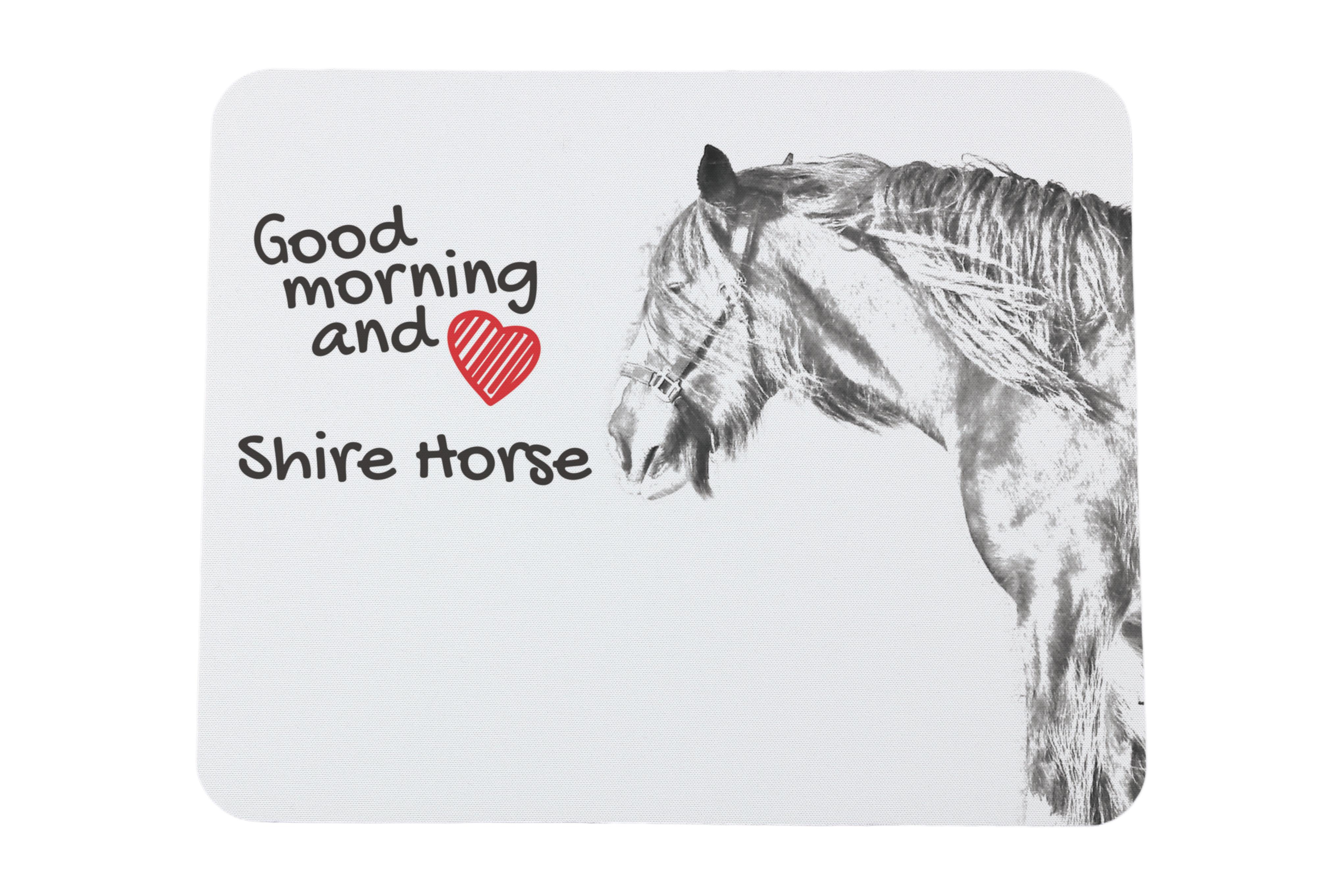 

Shire - mouse pad with print, personalized pad with a horse, unique gadget for an office worker from the Art-Dog brand білий