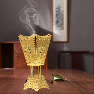 Electric Incense Burner Aromatic Metal Censer for Office Desktop Aureate