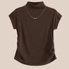 Plus Size Slimming Short-Sleeve Thermal Fleece T-Shirt for Women