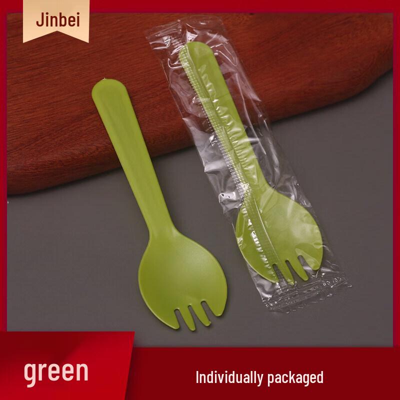 ZISIZ Disposable Plastic Cake Fork and Spoon Set