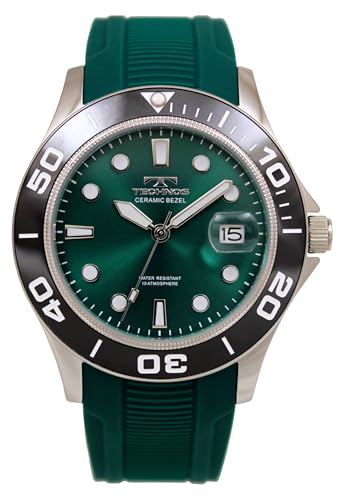 Technos T6C21BM Men's Green Date Watch