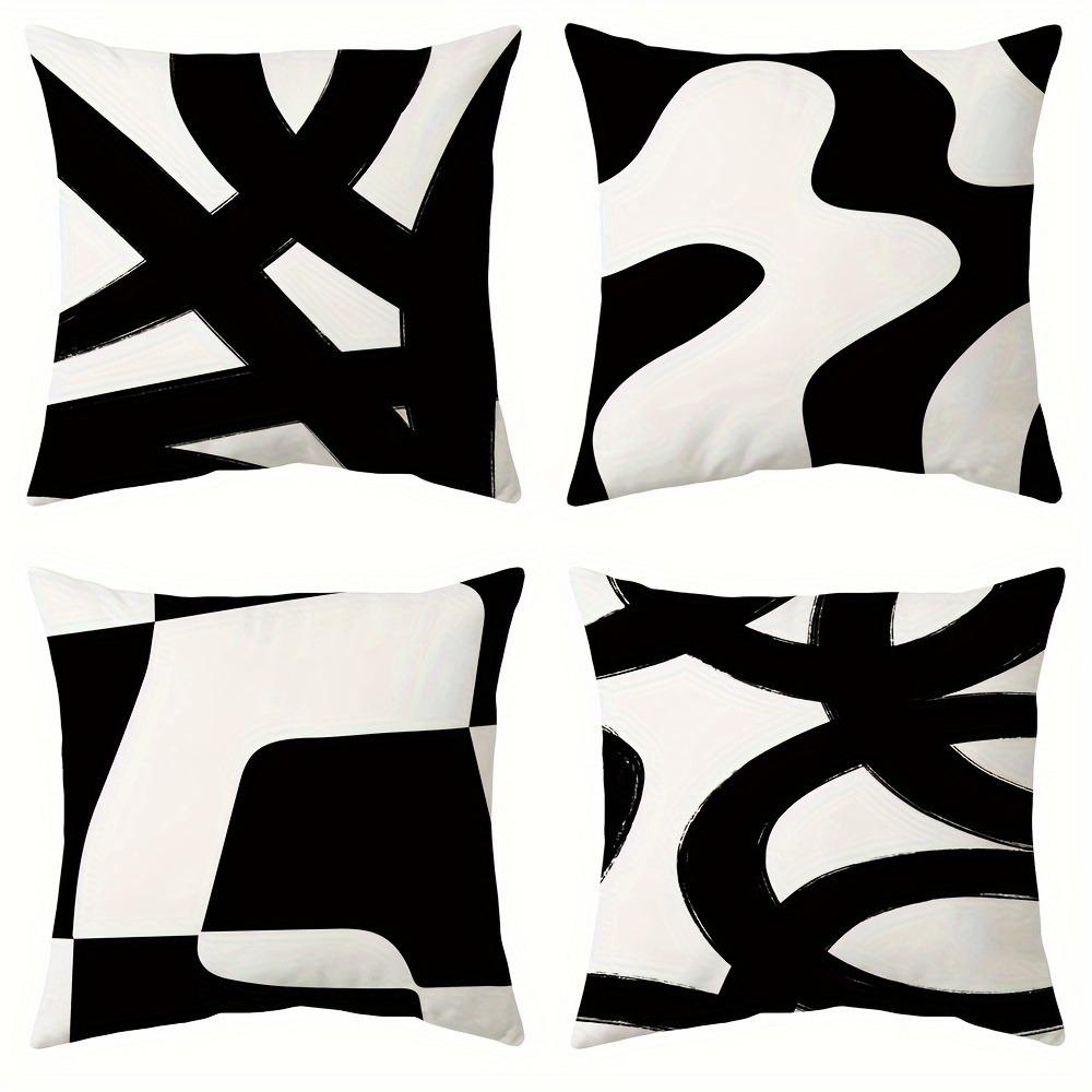 Abstract Simple Black Line Printed Pillowcase Living Room Sofa Chair Cushion Cover Home Room Decoration Without Pillow Core