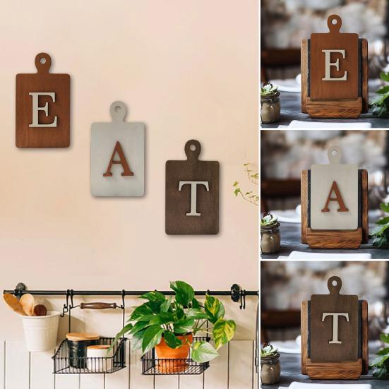 Wooden Eat Sign Set Cutting Board Kitchen Decor Sign Rustic Wall