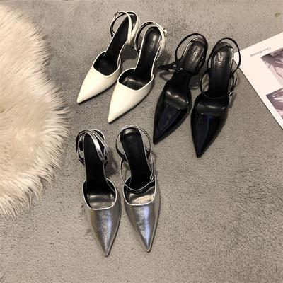 Damen Schuhe Frühling und Sommer 2025 spitze Zehen dünner Absatz leere einzelne Schuhe Damen schwarz mittlerer und hoher Absatz Temperament modisch Taschenkopf san