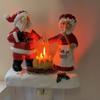 Ghost Campfire Night Light, Plug-in Wall Flickering Flame Nightlight, Halloween 3D Cute Spooky Marshmallow Ghost Decoration for Bedroom