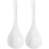 2 Pcs Large Ceramic Soup Ladles, Deep Porcelain Serving Spoons for Kitchen Use, 10.43 Inch White