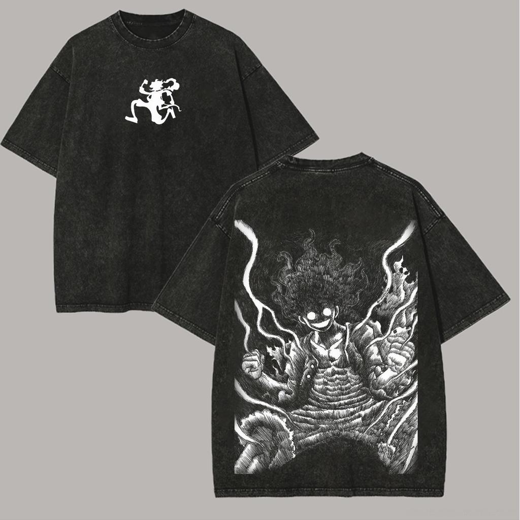 Anime One Piece Vintage Washed T Shirt Unisex Women Graphic Print Cotton Streetwear Short Sleeve Tee Casual Tops Summer 2026 Y2k