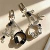 Black Silver Bow Star Bag Charms Beaded Pendants Creative Phone Lanyards  Girl