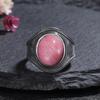 Vintage Purple Charoite Ring for Women Men Antique CopperPlated Engraved Oval Natural Stone Ring,Band Party Gift for Her Him