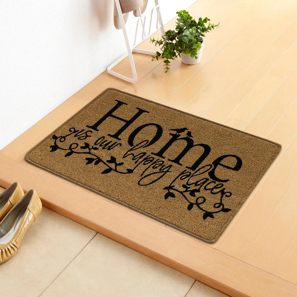 Brown Doormat Carpet Welcome Message Anti Slip Carpet Home Decoration Warm Living Room Bedroom Anti Slip Entrance Carpet