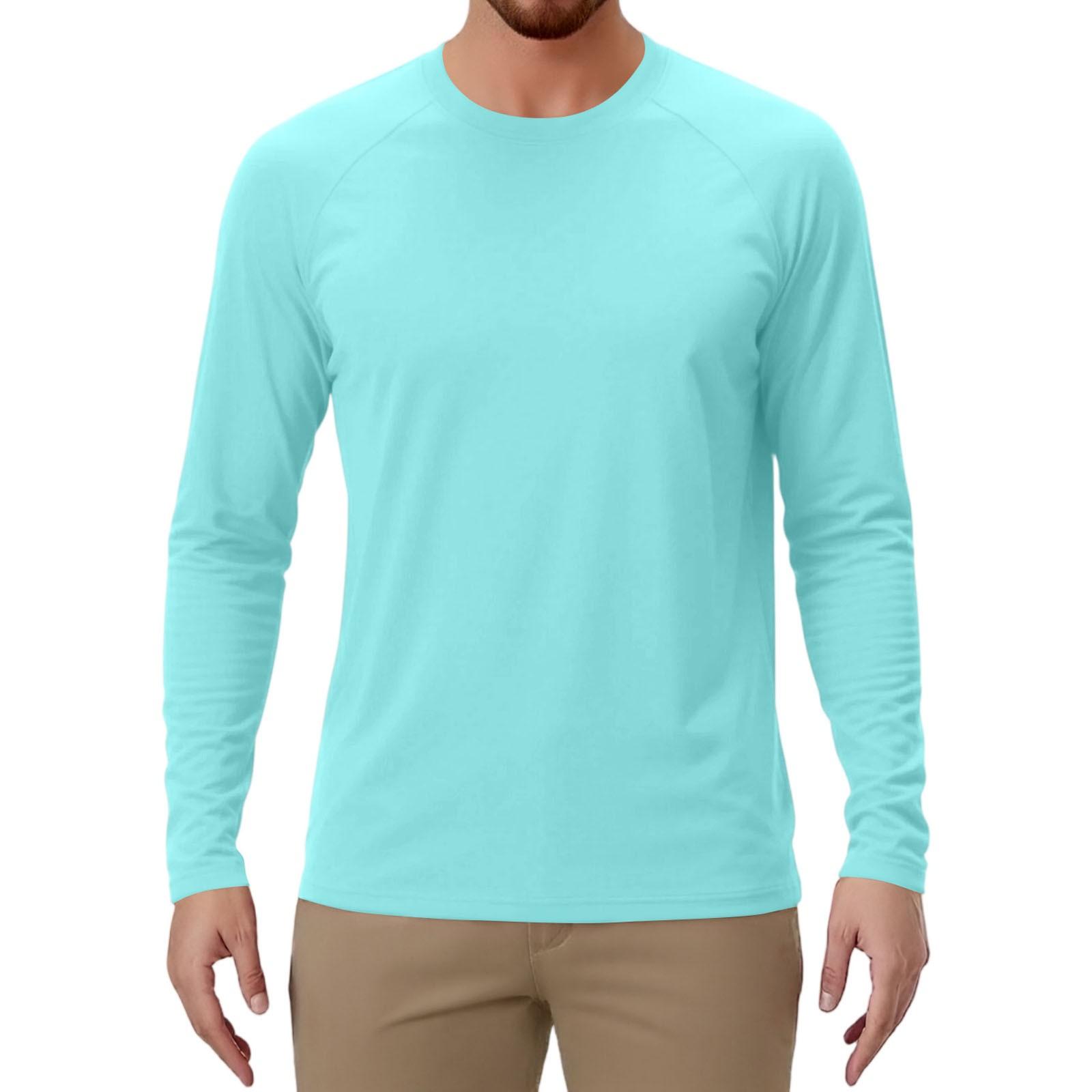 

Мужской спортивный топ с длинным рукавом реглан однотонной расцветки XL светло-синий