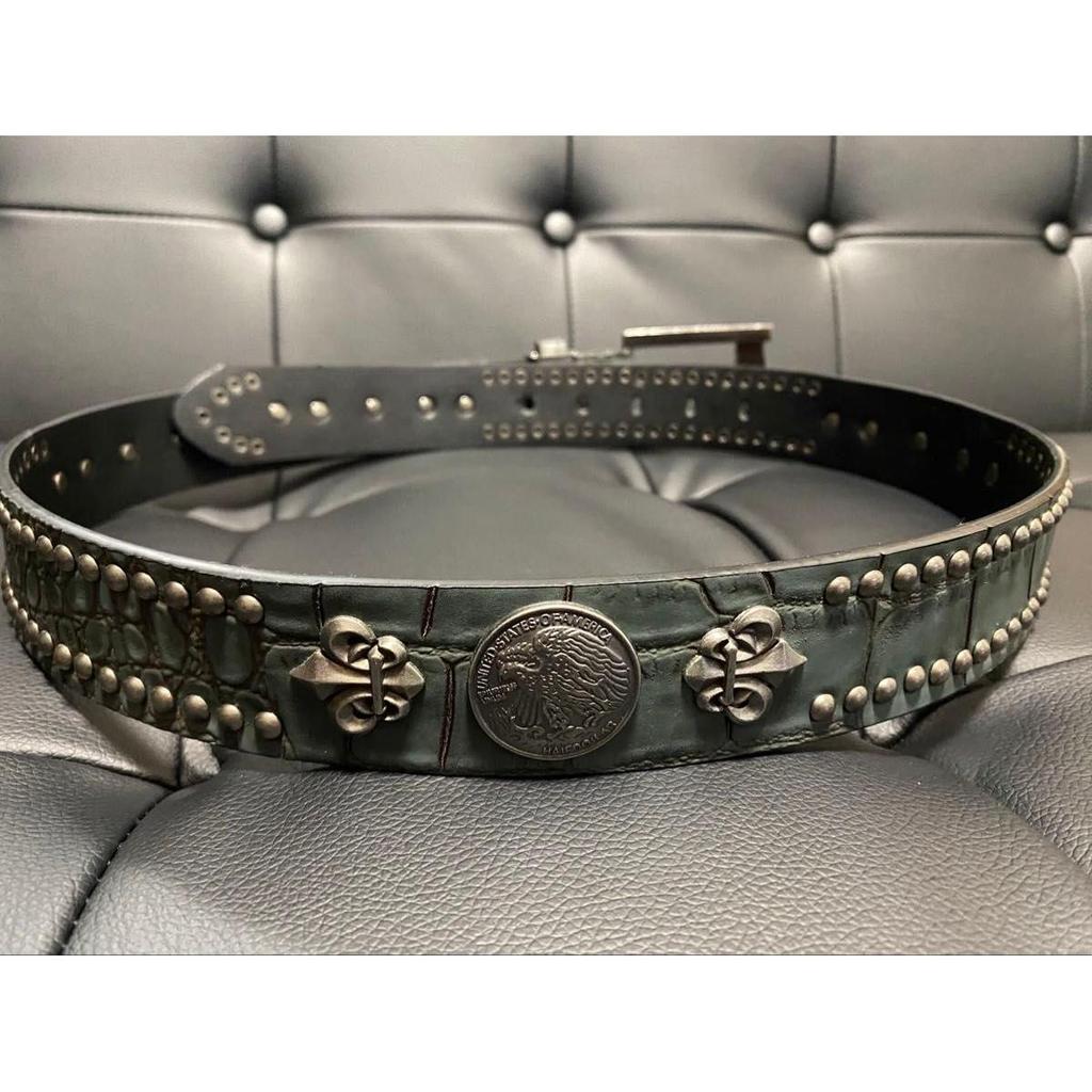 Used Belt coin motif silver hardware
