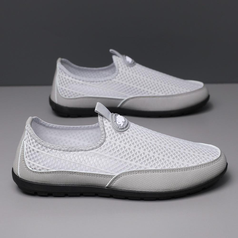 Foreign Trade Net Shoes Men's Summer Fashion Breathable Light Casual Shoes Mesh Doudou Shoes One Pedal Men's Shoes
