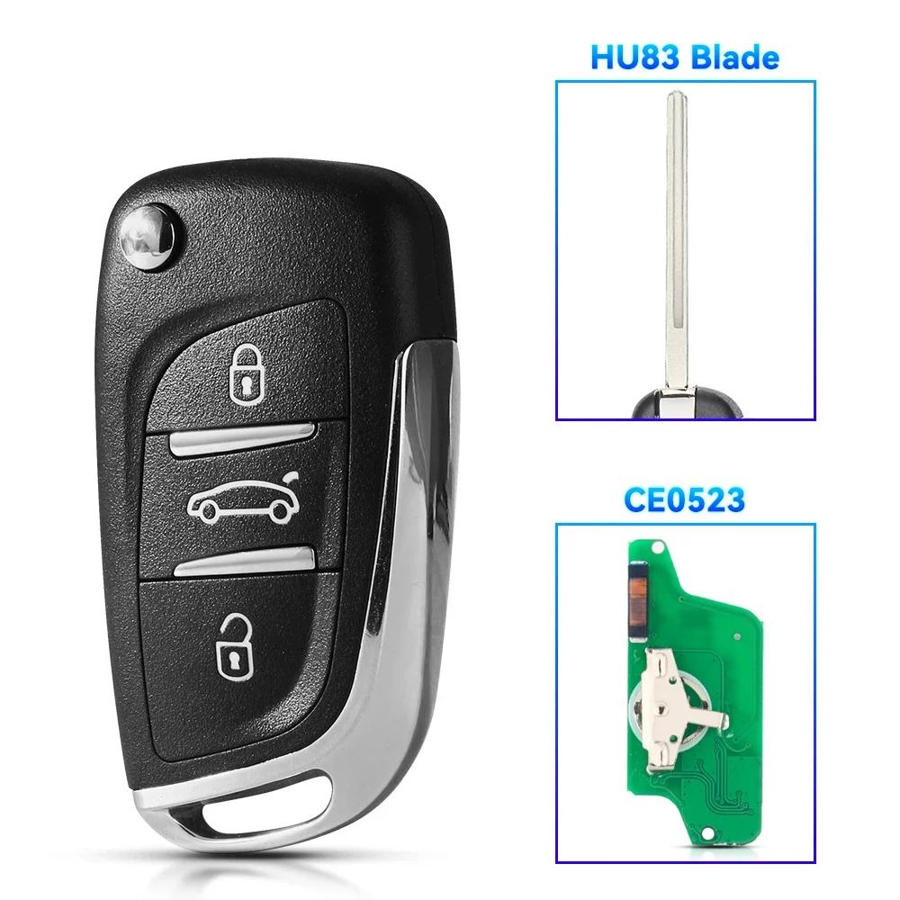 KEYYOU Modified Filp Remote Key 433MHz ASK FSK For Citroen C1 C2 C3 C4 Berlingo Picasso For Peugeot 207 307 ID46 CE0536 CE0523