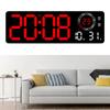 Temperature Display Blue LED Wall Clock Clear Numeric Display 8 Fixed Colors Automatic Light Sensing Bedroom For Wall Mounting