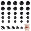PandaHall Eye Buttons 5 Sizes Black 300 Pieces for Plush Toys Dolls Handicrafts Animal Eyes Sewing Knitting Costume Making