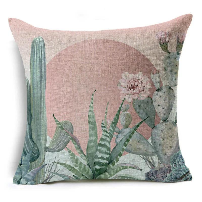 Nordic Style Succulents Printed Cushion Cover Pineapple Ananas Pattern Pillow Case Home Decorative Sofa Car Chair Throw Pillows