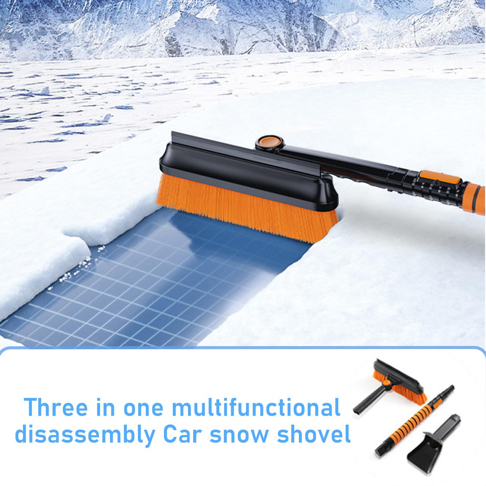 

Раздвижная снежная щетка Аварийный снег, Раздвижная рукоятка из алюминиевого сплава с пенопластовой ручкой, Поворотная щеточная головка для автомобиля, внедорожника, грузовика, Рождественский автомобиль One Size