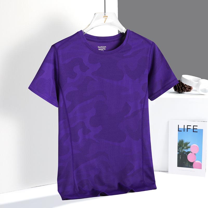 Ice Silk T-shirt for Women, Summer Quick Drying Sports Fitness Short Sleeved Round Neck T-shirt, Ice Silk Women's Top