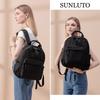 Large 14 Inch PC Waterproof School Oxford Black [SUNLUTO] Women's Backpack, Cute, Stylish, 3-Way Handbag, Capacity, Storage, Backpack, Lightweight,