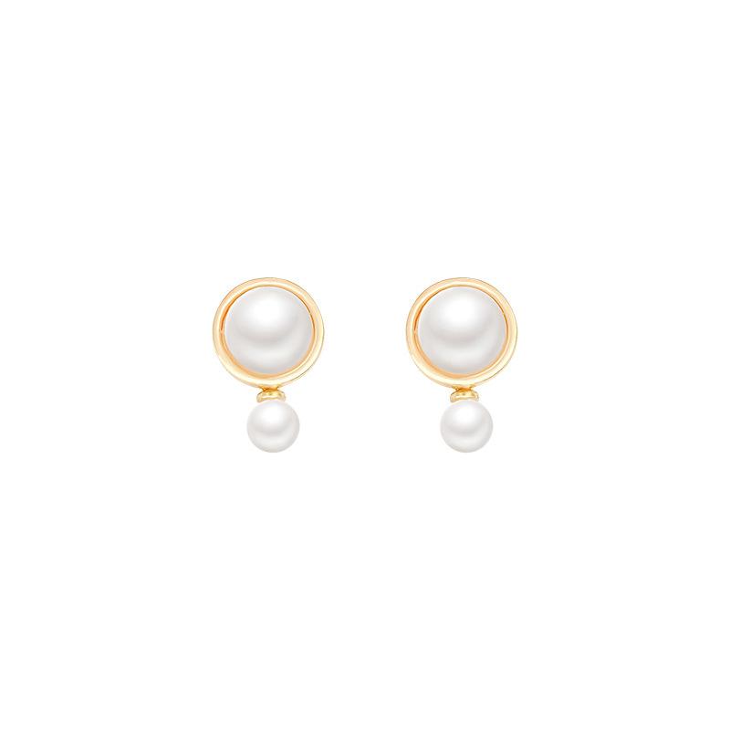 Retro French Pearl Earrings Women's Simple Niche Temperament Baroque Stud Earrings New Fashion Personalized Ear Jewelry