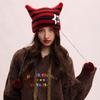 Y2K Cat's Ears Knitted Hat Star Warm Cap Fashion Slouchy Knitted Beanies  Cycling