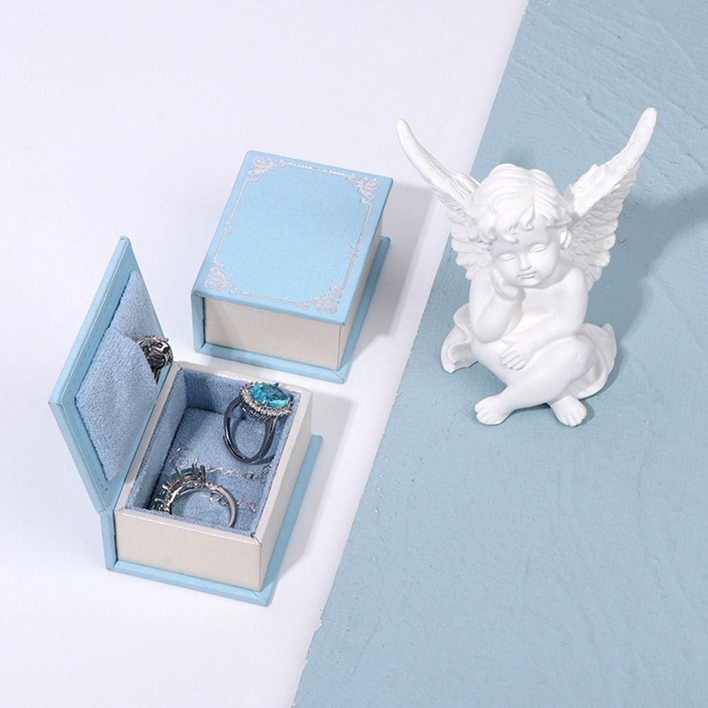 Flip Lid Ring Box Retro Jewelry Gift Storage Box New Ring Holder