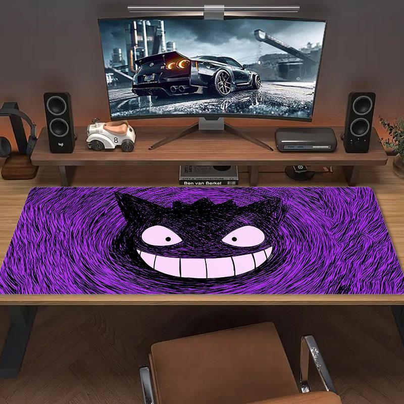 Gengar Cartoon Mouse Pad, Large Gaming Desk Mat, Non-slip XXL Mousepad for Laptop & Tablet, Mini PC Playmat with Stitched Edges