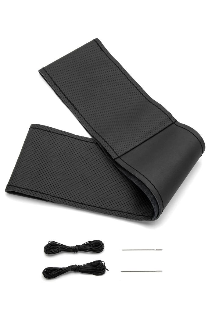 Miosa Steering Wheel Cover, Braided Type, Genuine Leather, Steering Cover, Braided, Breathable, Hand Sewing,