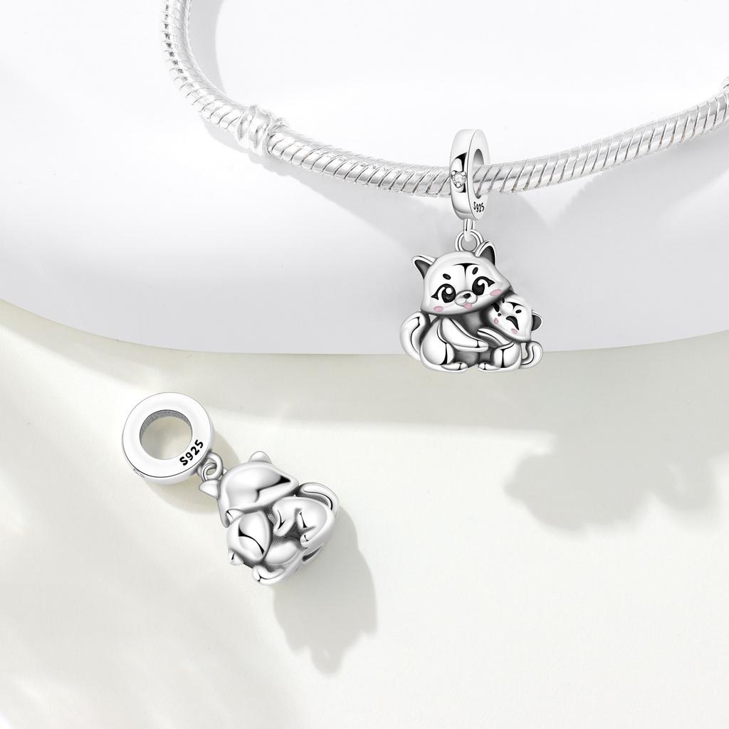 Copper Pet Series Puppy Loves The Owner And Swings The Kitten Charms Beads For Original Bracelet Woman Girl Jewelry