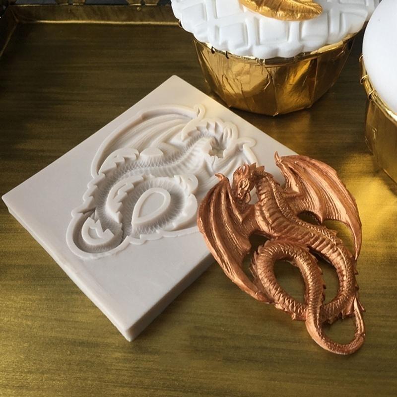 New DIY Dinosaur Shape Silicone Mold Fondant Cake Baking Mold Chocolate Mold Candy Fimo Clay Kitchen Baking