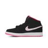 Air 1 Mid GS Czarne Różowo-Cyfrowe Retro Trampki 555112-066
