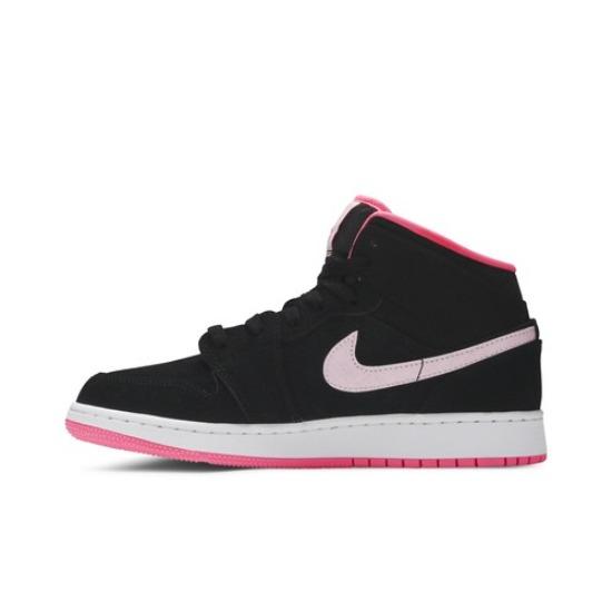 

Air Jordan 1 Mid GS Черные Цифровой Розовый Ретро Кроссовки 555112-066 EU 36 чёрный