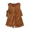 Children's Ethnic Hippie Suede Tassel Vest Set