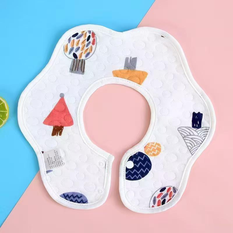 Haklappar: Sexlagers gasväv bomull, Vattentät, Blommönster för barn och spädbarn, Föräldra-nödvändigheter