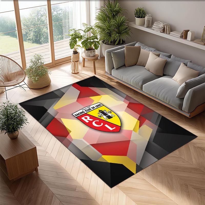 Lens FC Soccer Football Pattern Soft Area Rug Non Slip Indoor Floor Carpet Sports Decor Mat for Bedroom