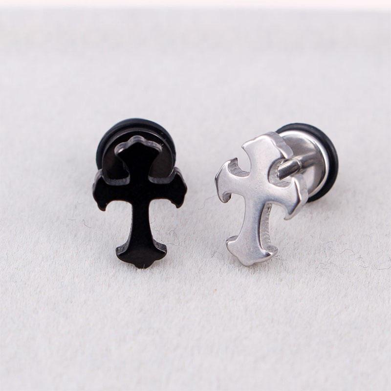 Classic Design Heart Fox Cross Earrings Stainless Steel Star Face Geometric Shaped Stud Ear Jewelry Party Gifts For Women Girls
