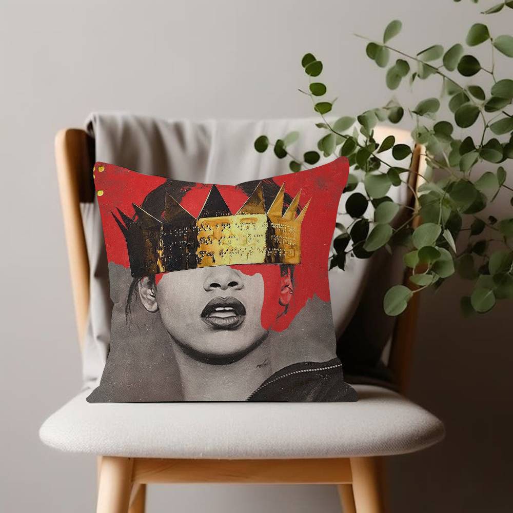 Famous Singer Rihanna Pop Music Maple Design Cushion Cover Happy Autumn Harvest decor Holiday Decorati Pillow Cover