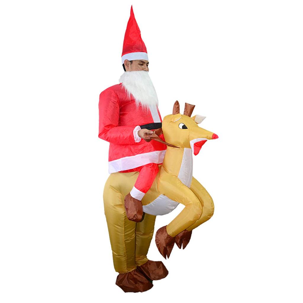 Cosplay Kostyme Oppblåsbar Reinsdyr Julenissen Luftfylt Oppblåsbar Luft Morsomt Kostyme One Size Passer Alle zk1062 (For voksne)