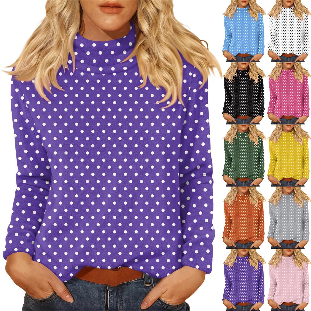 Women's Daily Casual Long Sleeve Mid Collar Top